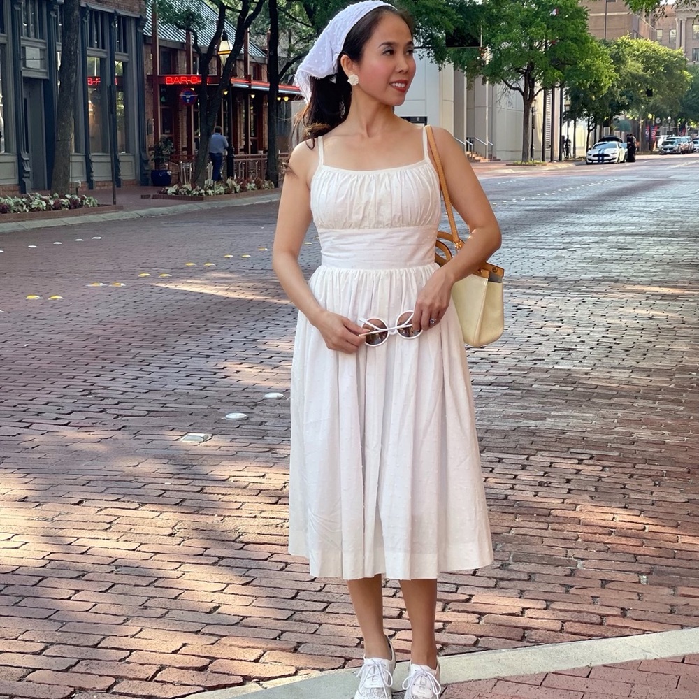 Lana Dress in White “Dotted Swiss"